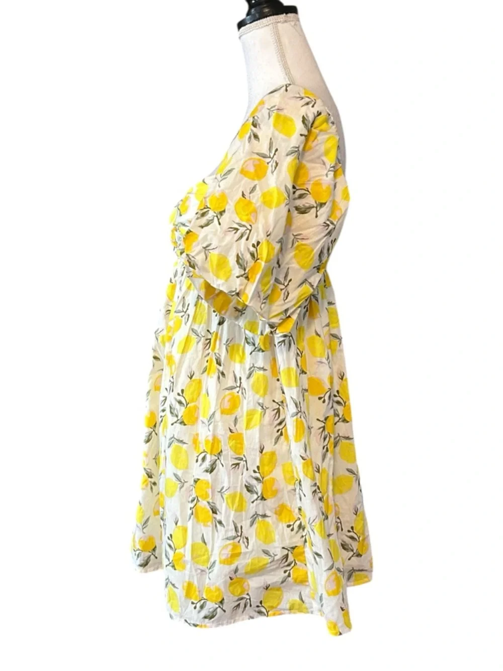 NWT Trixxi Lemon Print Babydoll Dress‎ Women’s SZ Small in Yellow White